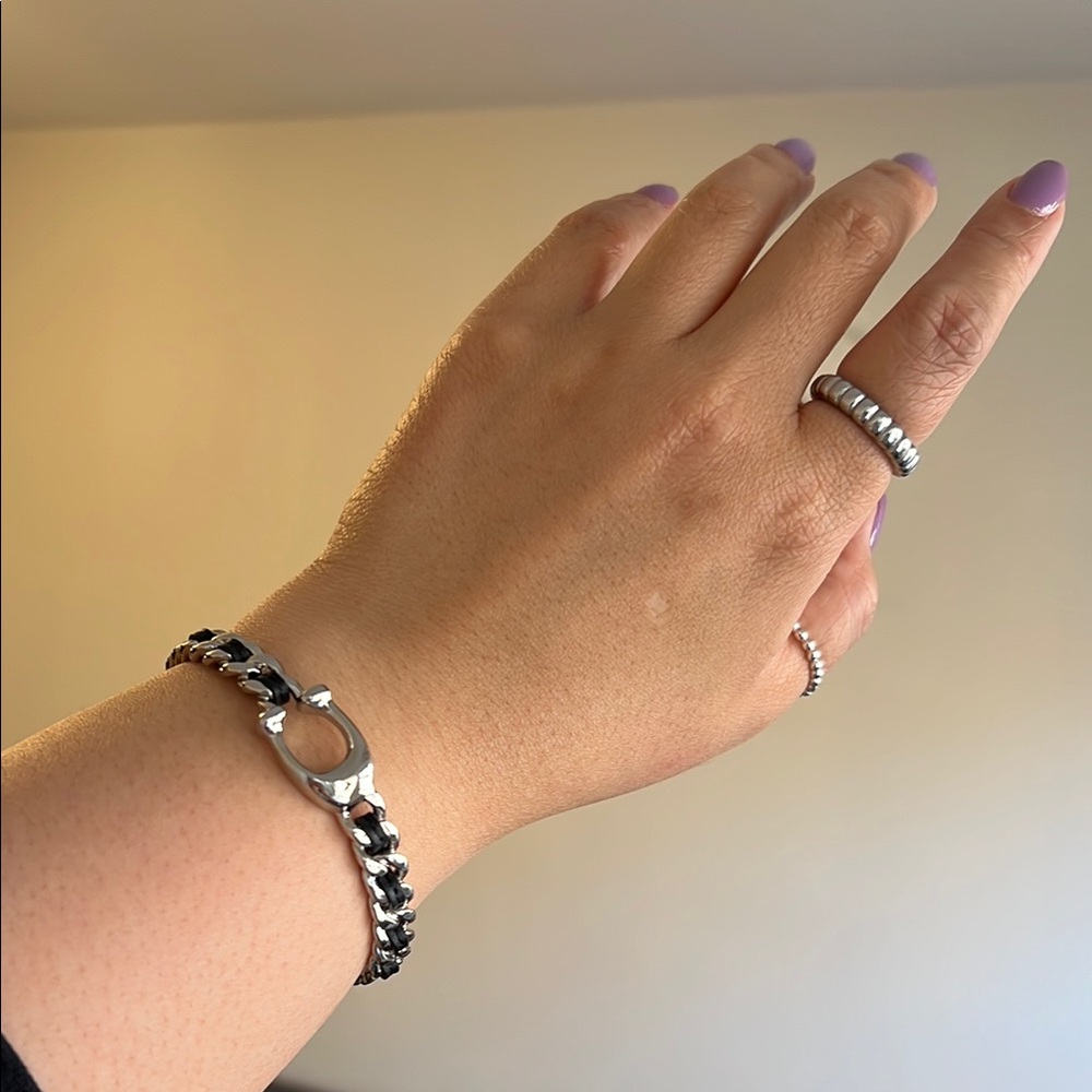Coach Silver and Black Chain Bracelet/Bangle - Picture 3 of 3